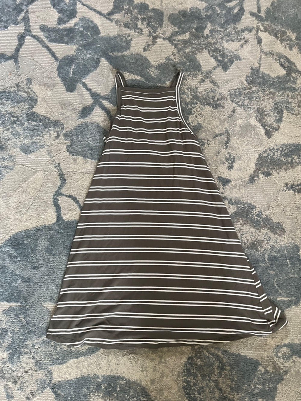 SO Gray and White Striped Tank Swing Dress